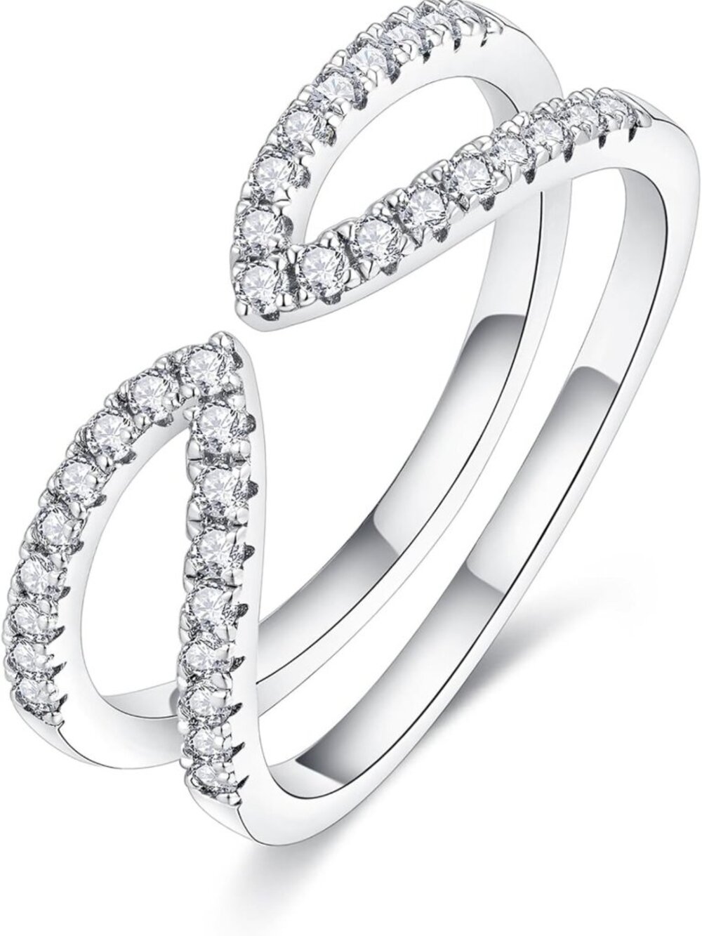 Trendy Moissanite Wedding Band for Women, 0.3 Carat Adjustable Stackable Ring